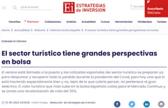 Noticia El sector turístico tiene grandes perspectivas en bolsa